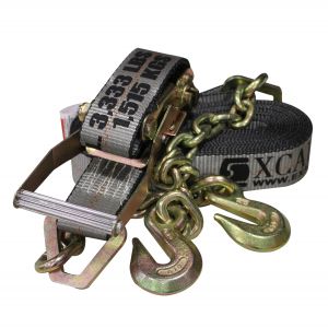 2"x30' Heavy Duty Ratchet Strap with Chain Extensions - Excalibur