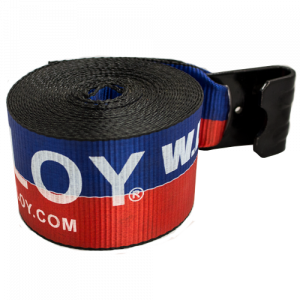 4"x30' Winch Strap with Flat Hook - Red, White, and Blue 