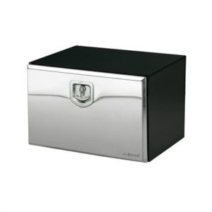 BAWER Black Toolbox with Stainless Single Door 18"x18"x30" 