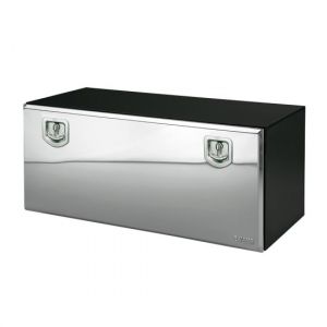 BAWER Black Toolbox with Stainless Single Door 18"x18"x48" 