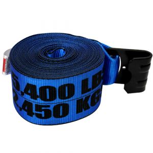 4" x 30' Winch Strap with Flat Hook - Standard Blue