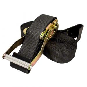 2"x30' Ratchet Strap with Flat Hooks - Black