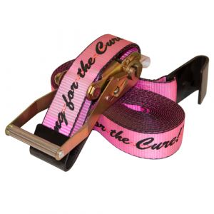 2"x30' Ratchet Strap with Flat Hooks - Pink