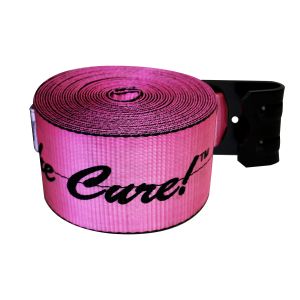 4"x30' Winch Strap with Flat Hook - Pink "Trucking for the Cure"