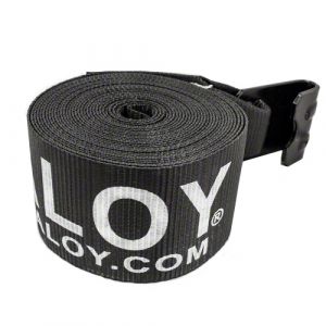 4"x30' Winch Strap with Flat Hook - Black with Reflective Line