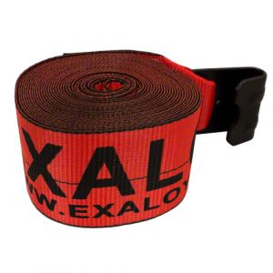 4"x30' Winch Strap with Flat Hook - Standard Red