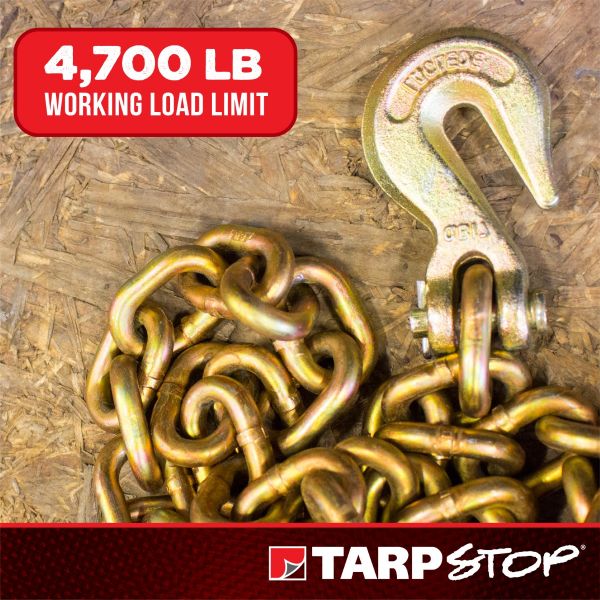 Grade 80 Alloy Steel Tail Chain - 1/2 Inch X 5 Foot Length - Transport Package (Not For Overhead Lifting)